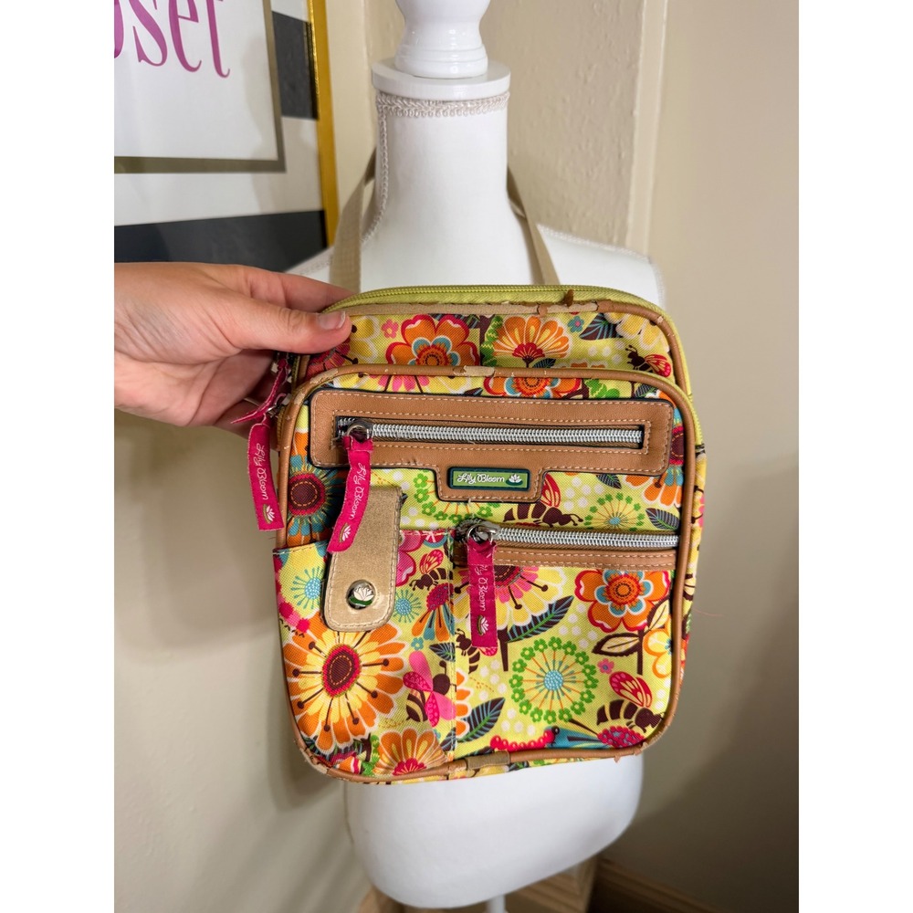 Lily Bloom Floral Owl Print Crossbody Bag Multi Color Karma Bloom Recyc Fabric